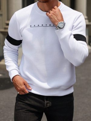 Manfinity Homme Men's Letter Print Crew Neck Sweatshirt