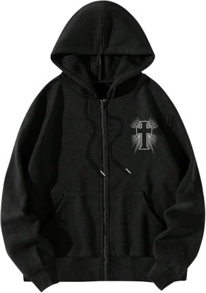 Men's Casual Street Style Dark Graphic Hoodie